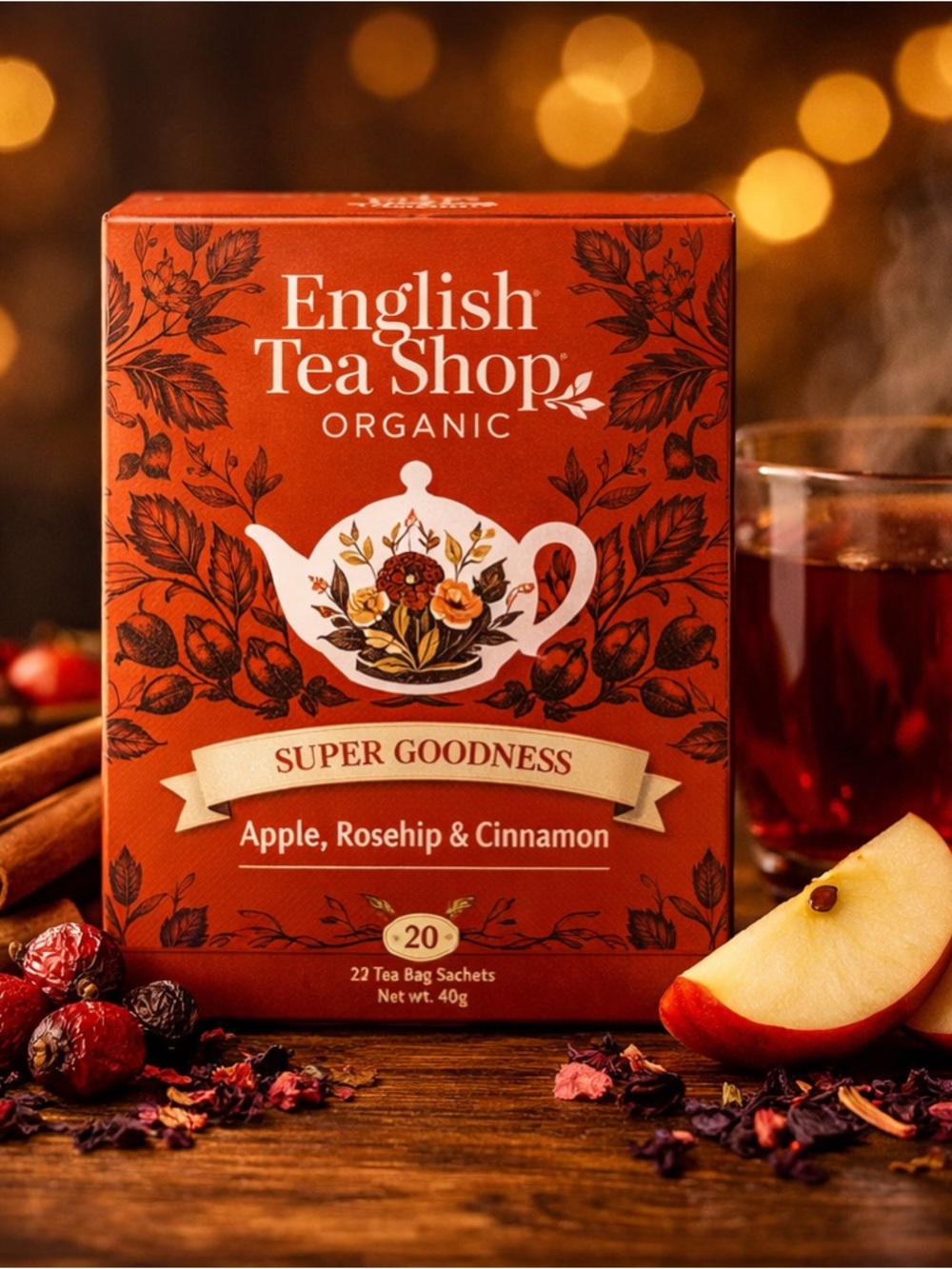 Organic Super Goodness Apple, Rosehip & Cinnamon Tea - Red